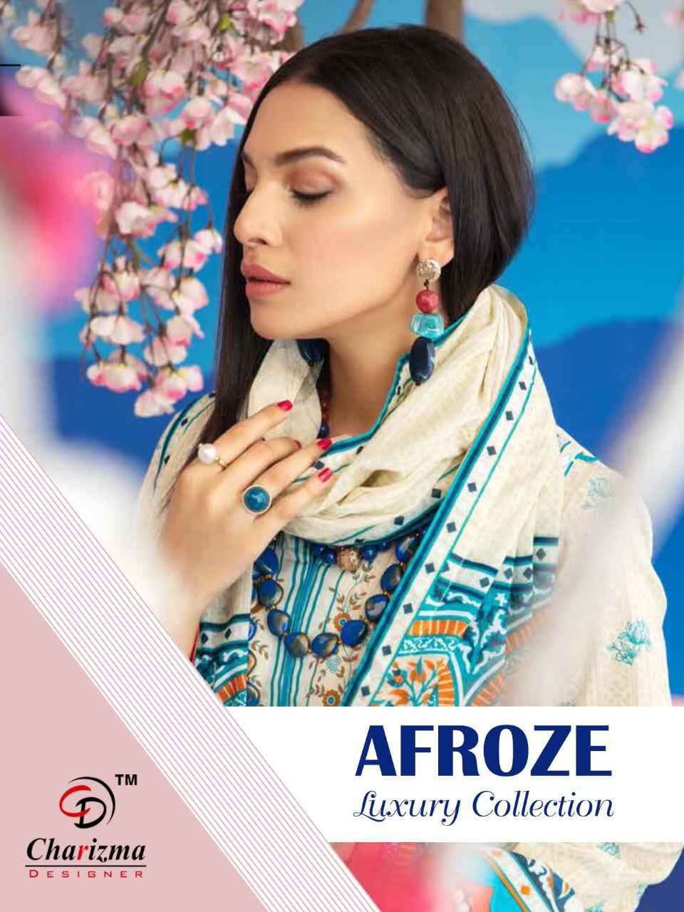 Charizma Afroze Pakistani replica cotton suit collection