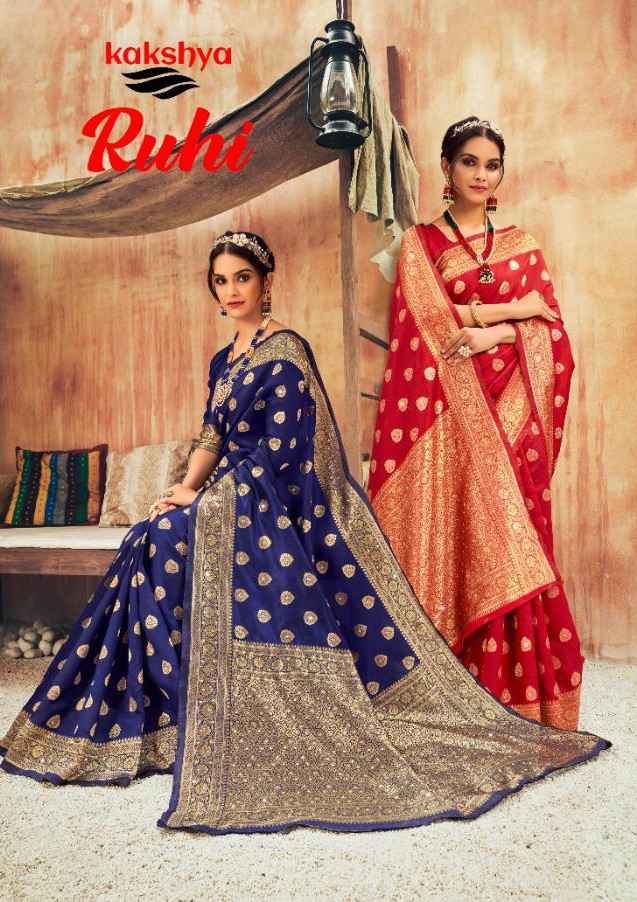 Kakshya Ruhi Designer Party wear silk saree