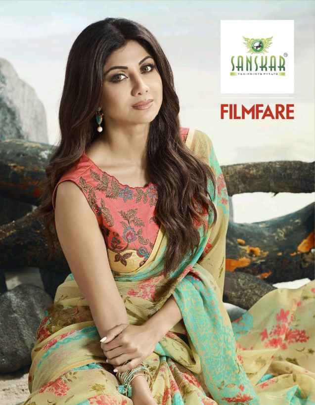 Sanskar Filmfare designer print brasso border sari
