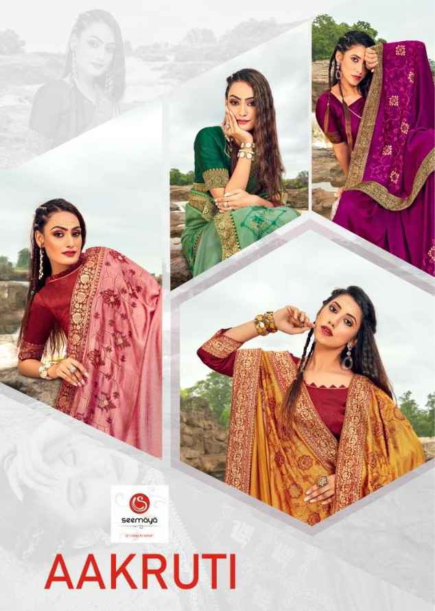 Seemaya Aakruti Thread work Silk Saree Wholesale price