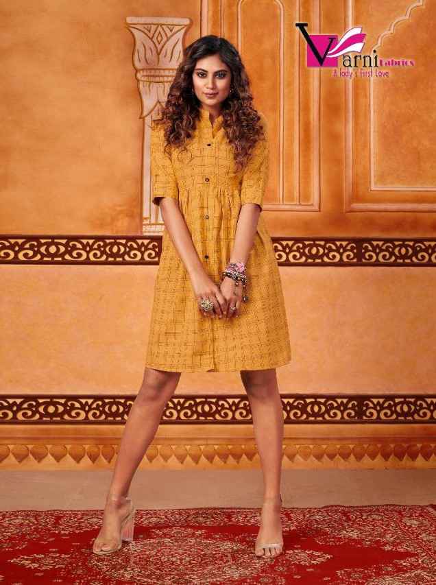 Varni Fabrics Zara Fancy Cotton Short kurti Designs