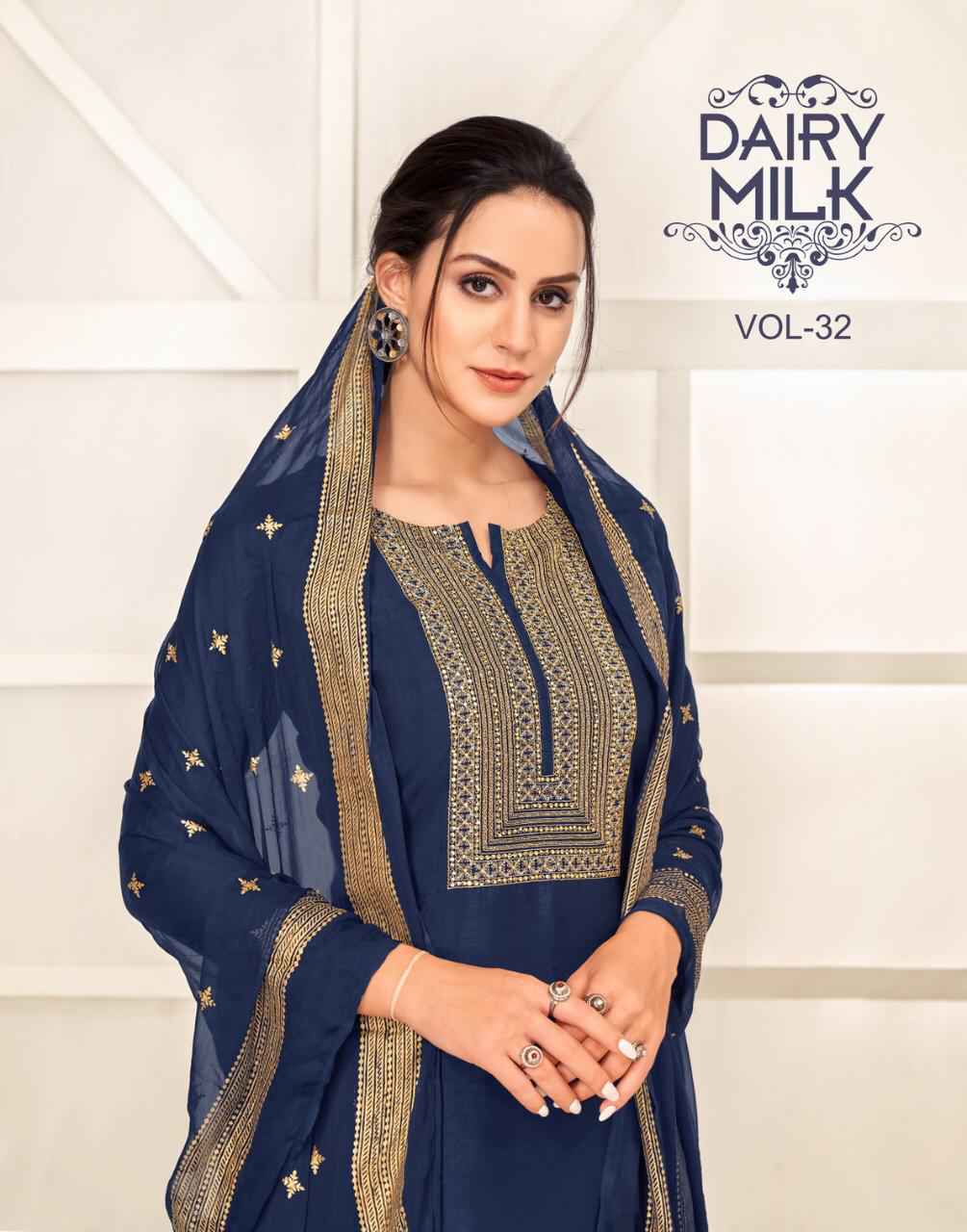 Angroop Plus Dairymilk Vol 32 Chanderi Cotton Suits Dealer
