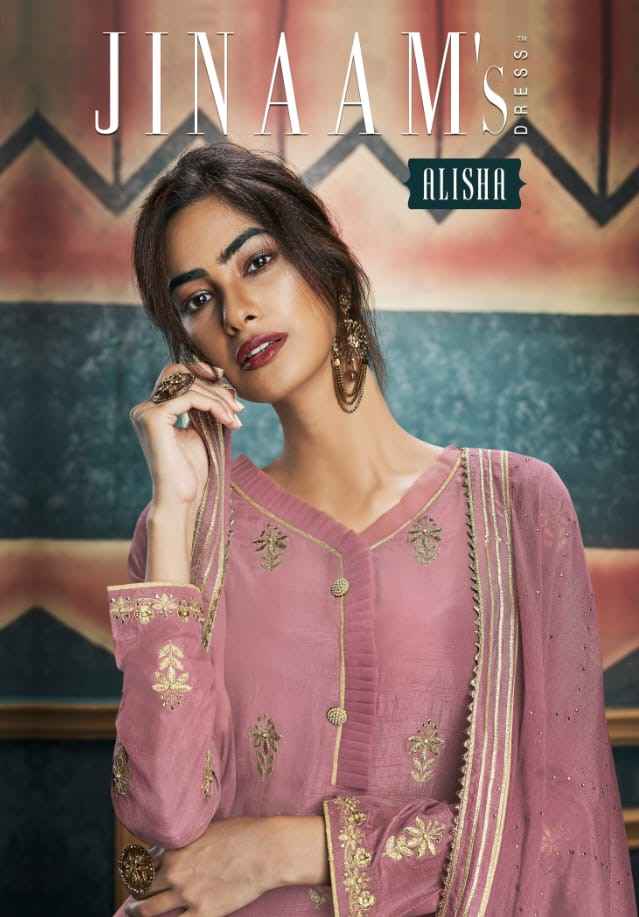 Jinaam Alisha Designer Party Wear Silk Salwar Suit Wholesaler
