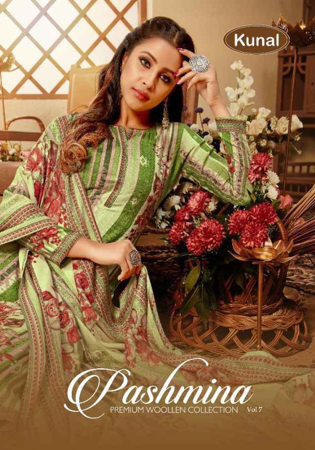 Kunal Fashion Pashmina Vol 7 Printed Pashmina Suit Wholesaler