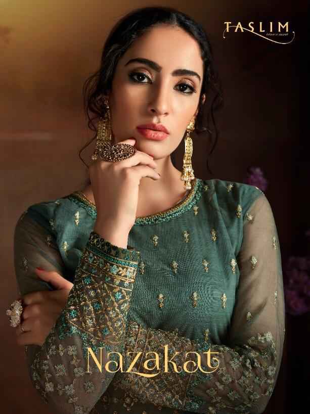 Taslim Nazakat Heavy Embroidery Party Wear Ladies Suit New Collection in Surat