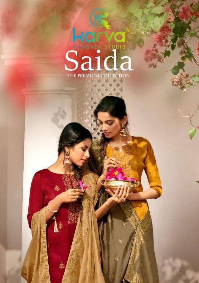 Karva Designer Saida Exclusive Salwar Kameez Collection at Cheap rate
