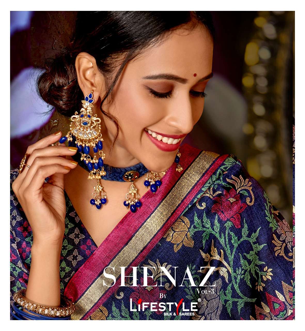 Lifestyle Shenaz Foil Print Silk Saree New Catalogs at Best Price