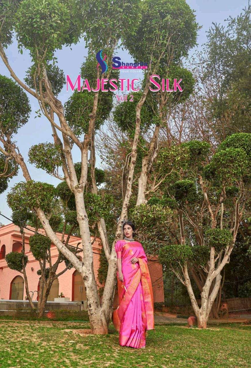 Shangrila Designer Majestic Silk Vol 2 Zari Work Saree Catalogue