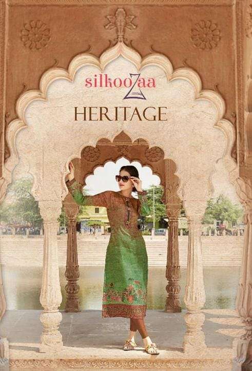 Silkoozaa heritage designer kurti catalogue from surat wholesaler