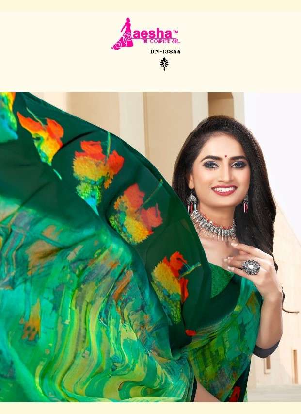 Aesha Dimple Printed Georgette saree Collection at Cheap Rate