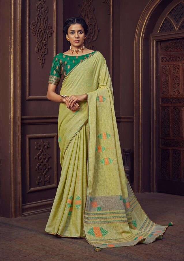 Heart and Soul 1431AB to 1433AB Fancy Work Linen Saree Collection