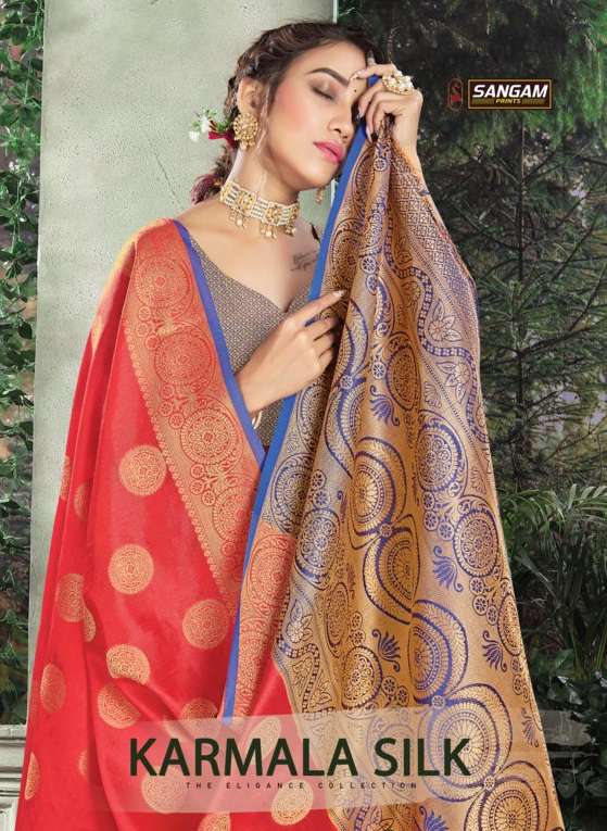 Sangam Karmala Silk Handloom Silk Saree Catalog Supplier