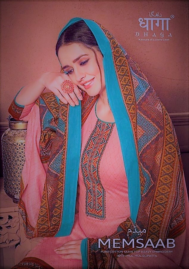 Aadesh NX Dhaga Memsaab Embroidery Cotton Suit Latest Designs with Price