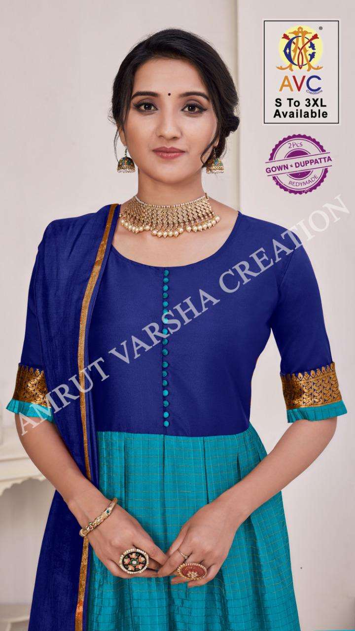 AVC Rani Patthu Fancy Silk Anarkali Kurti Catalog Wholesale Price