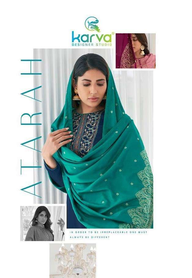 Karva designer Studio Atarah Exclusive Silk Salwar Suit Catalog Supplier at Best Rate