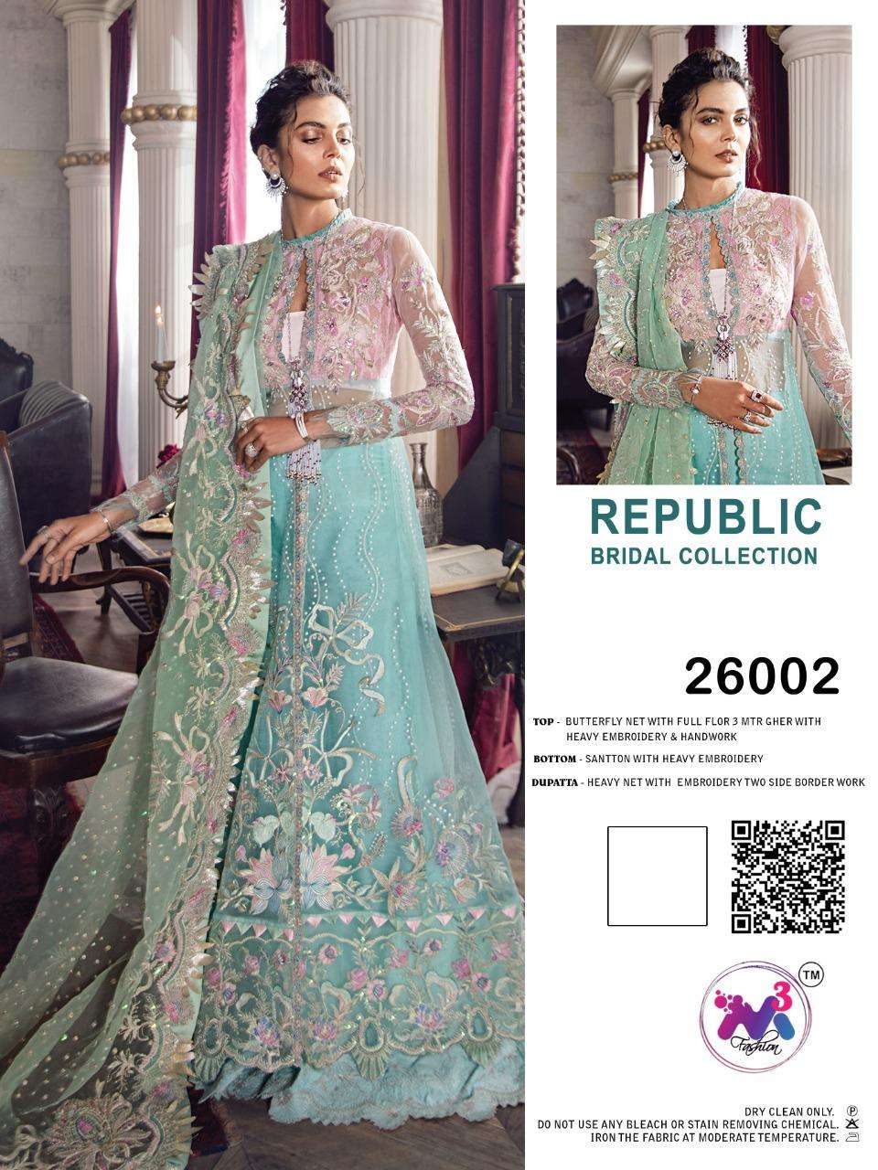 M3 Fashion Republic Bridal Collection designer Pakistani Dress Catalog Wholesaler