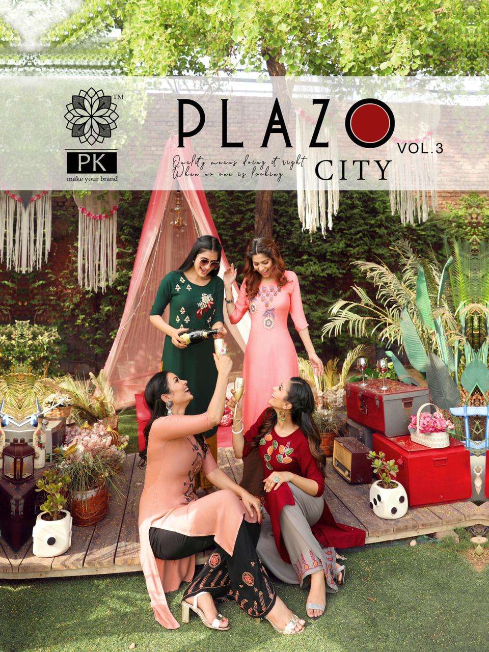 PK Plazo City Vol 3 Fancy Rayon Plazzo Set Catalog Wholesale Price