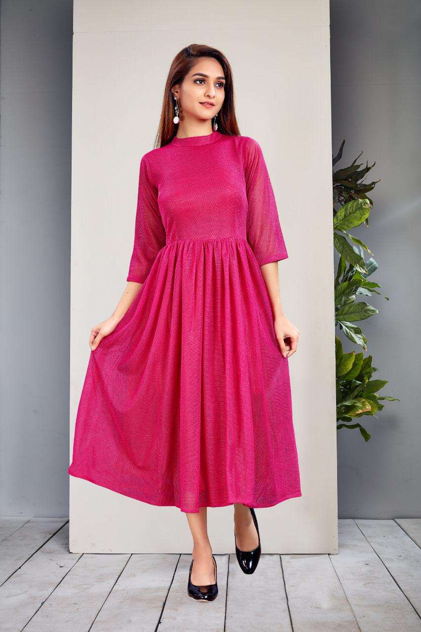 R3G Fashion Design No 004 Long Lycra pattern Dress Wester Collection