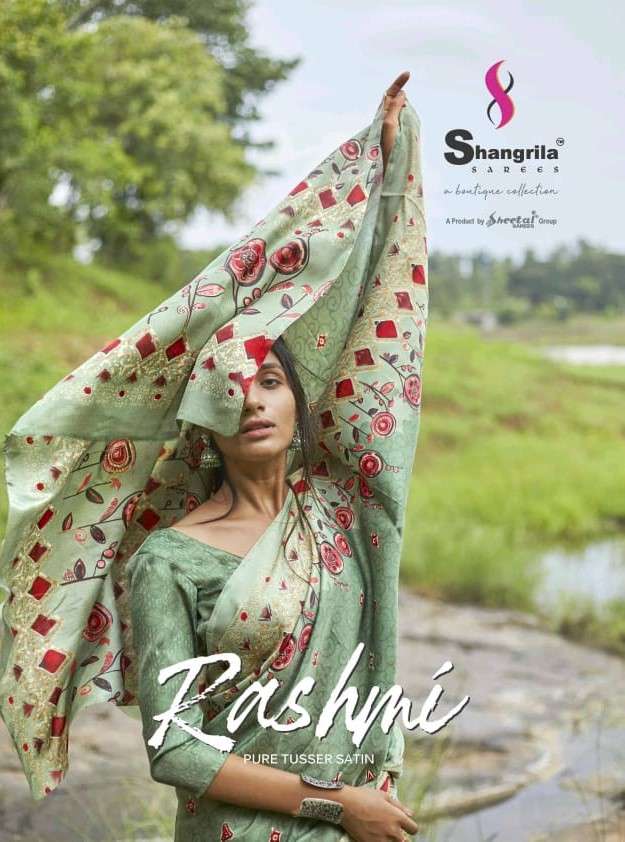 Shangrila Rashmi Digital Print Satin Georgette Saree Catalog Wholesaler