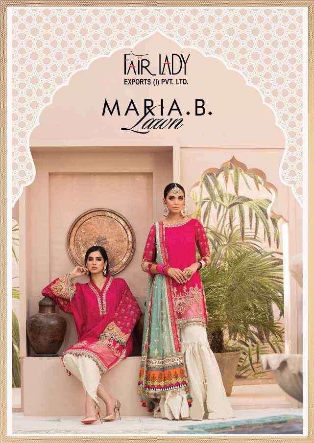 Fairlady Exports Maria B Heavy Embroidery Collection Cotton Pakistani Salwar Suit Summer Wear For Ladies