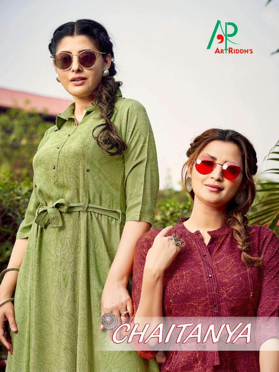 Art Riddhs Chaitanya Gown Style Rayon Kurti New Designs in Wholesale