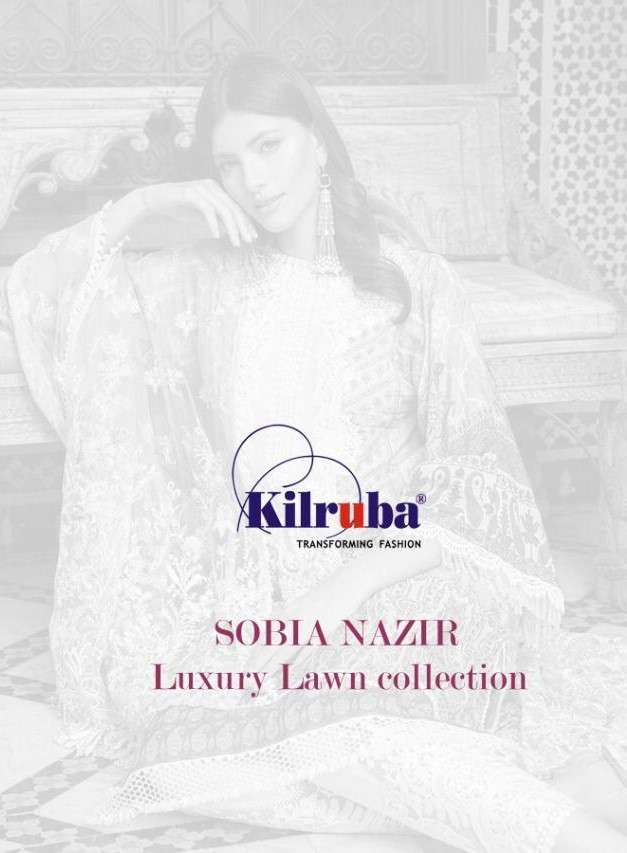 Kilruba Sobia Nazir Luxury lawn Collection Pakistani Suit Catalog Supplier
