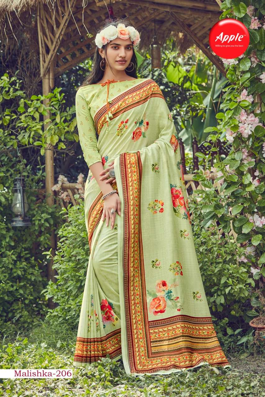 Apple Malishka Vol 2 Fancy Silk Saree Catalog Wholesale in Surat