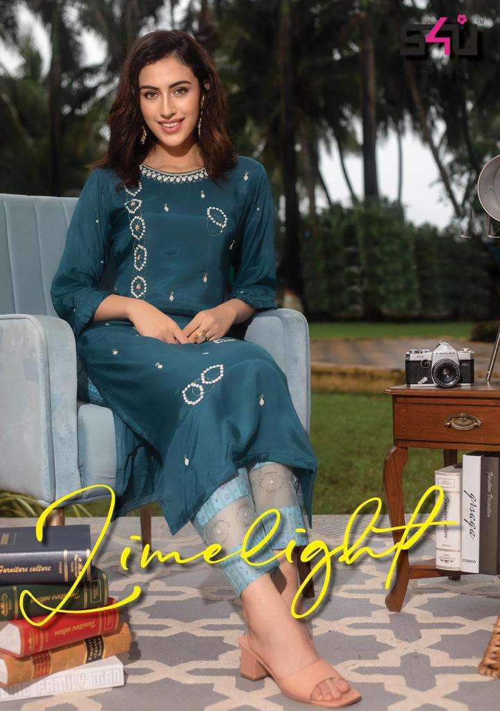 S4U Limelight By Shivali Designer Kurti pant Combo Set Collection at Best rate