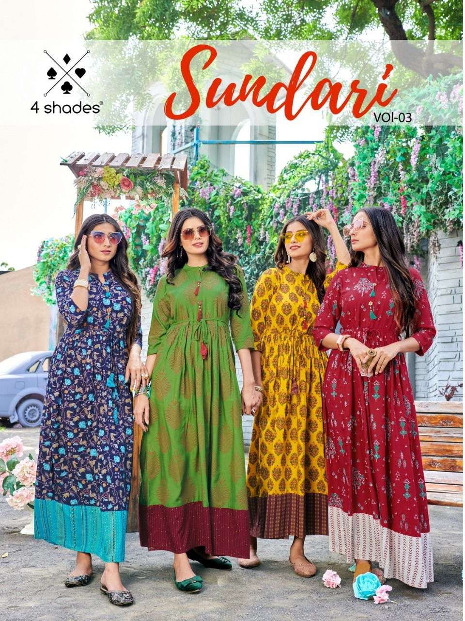 4Shades Sundari Vol 3 By Blue Hills Anarkali Kurti Catalog Supplier in Surat