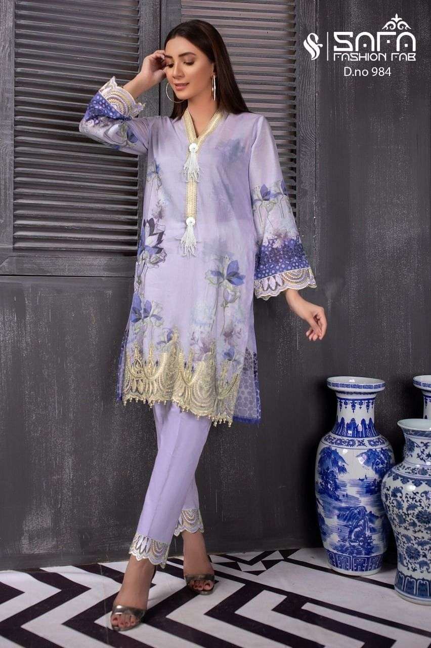 Safa Fashion Fab SF 984 Ready To Wear Pakistani Style Kurti Pant