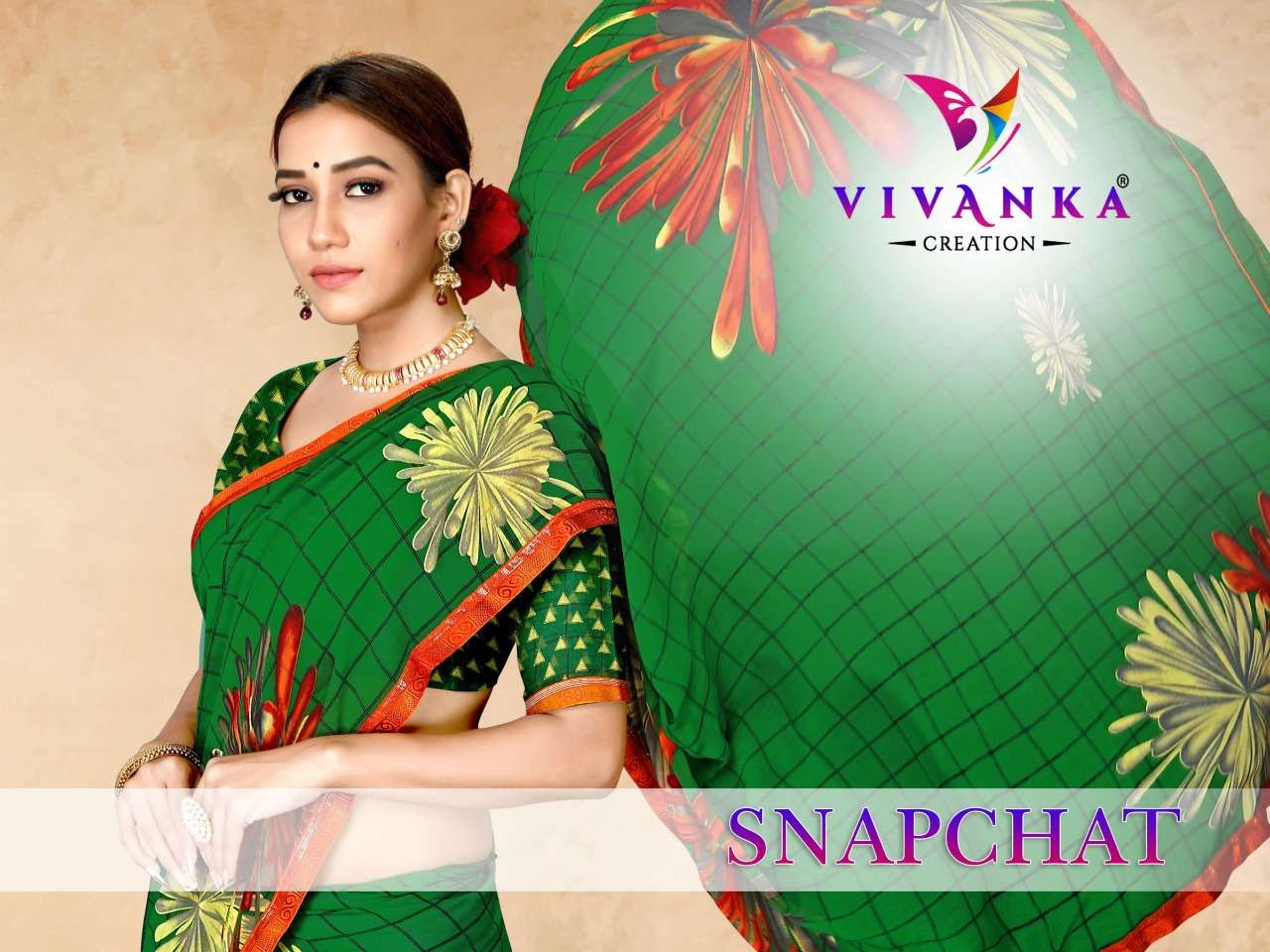 Vivanka Snapchat Weightless Pritned Saree Catalog Wholesale Price