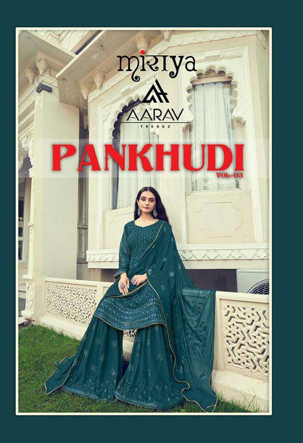 Aarav Trends Pankhudi Vol 3 Party Wear Sharara Suit Catalog Wholesaler