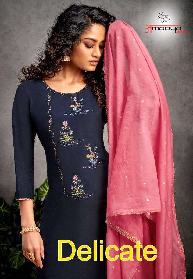 Amaaya Garments Delicate Fancy Kurti Bottom Dupatta Sets New Designs