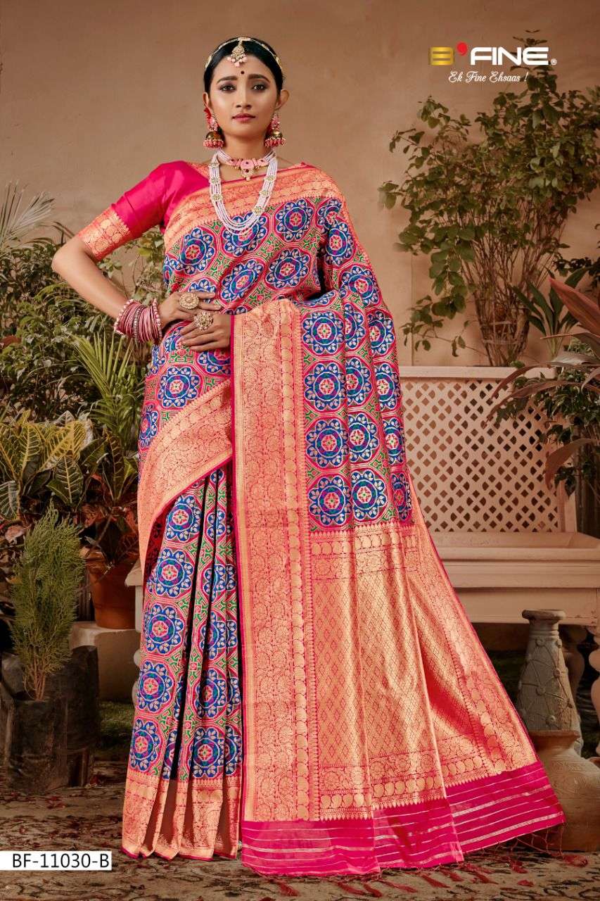 B Fine ghunghroo Ethnic Wear Banarasi Silk Saree Catalog Wholesaler