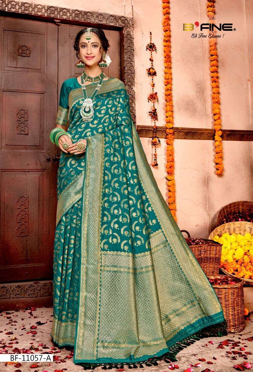 B FIne Madhubala Exclusive Ethnic Wear Banarasi Silk Saree Catalog Wholesaler