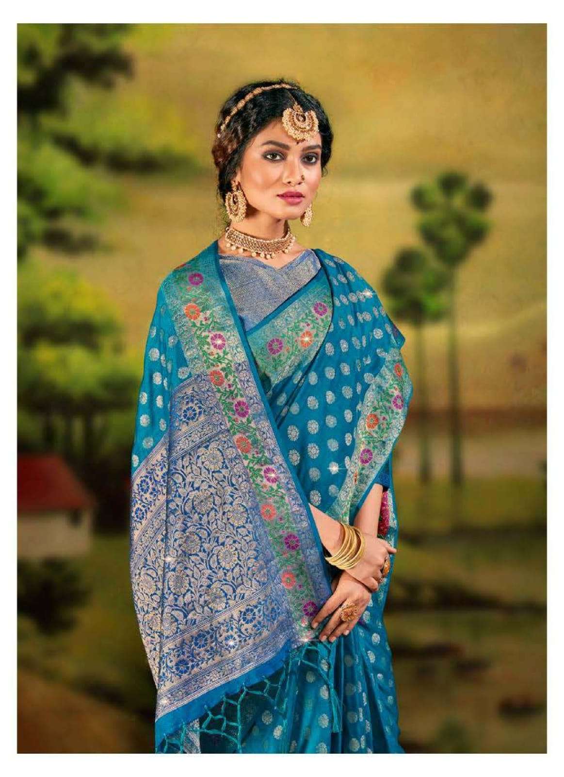Lifestyle Sudha Silk Lichi Silk Rich Pallu Saree Catalog Dealer