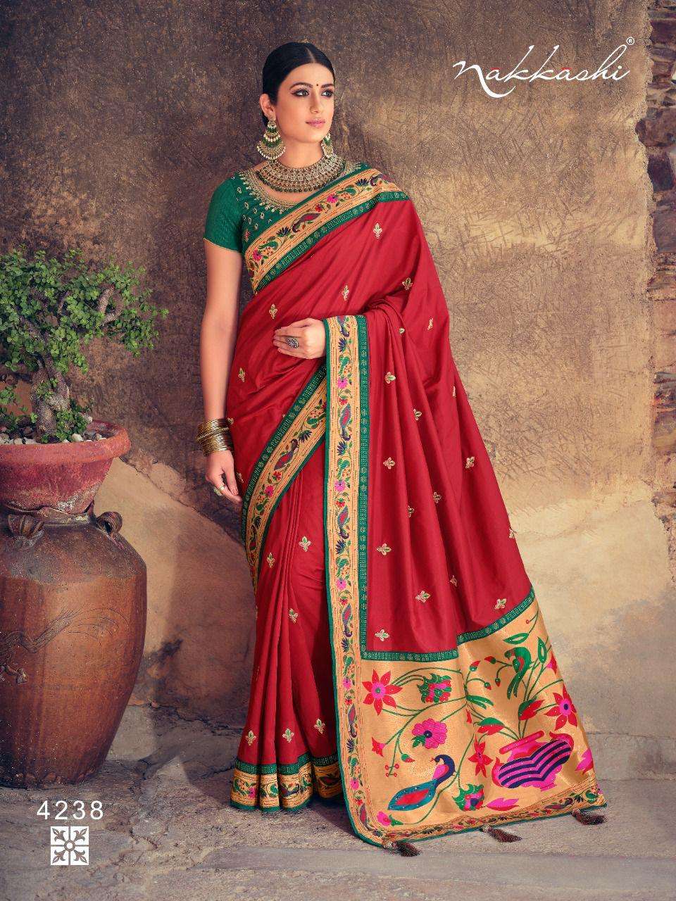 Nakkashi Nairra Riva Exclusive Pure Paithani Silk Saree Catalog Wholesale price