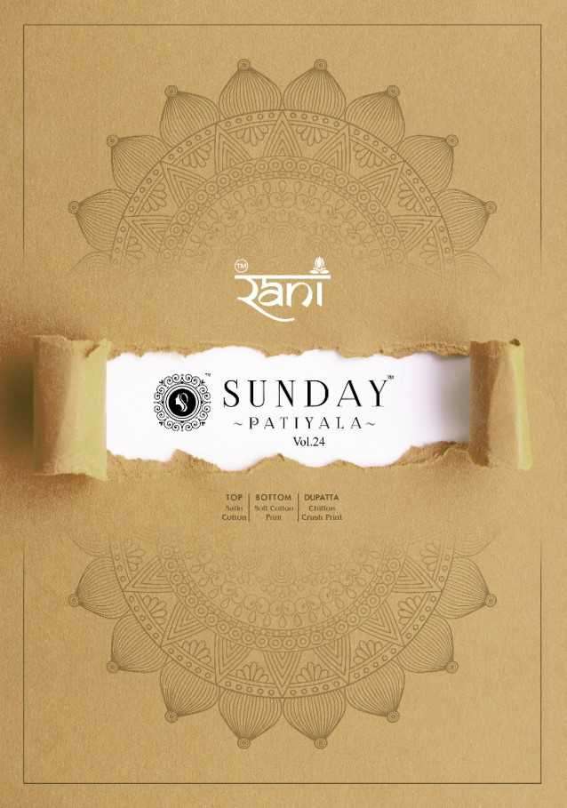 Rani Sunday Patiyala Vol 24 Cotton Satin Print Patiala Suit
