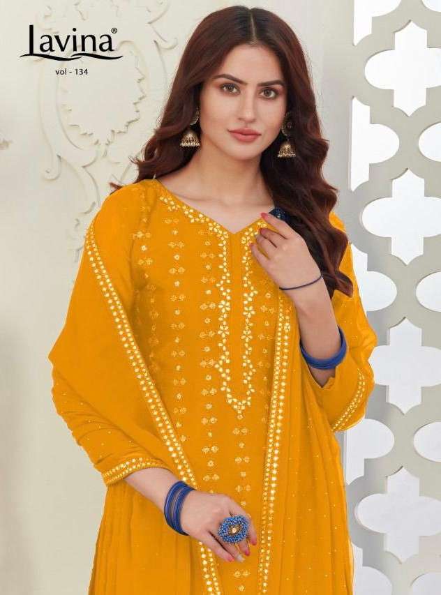 Lavina Vol 134 Party Wear Chinon Dress New Festive Wear Collection