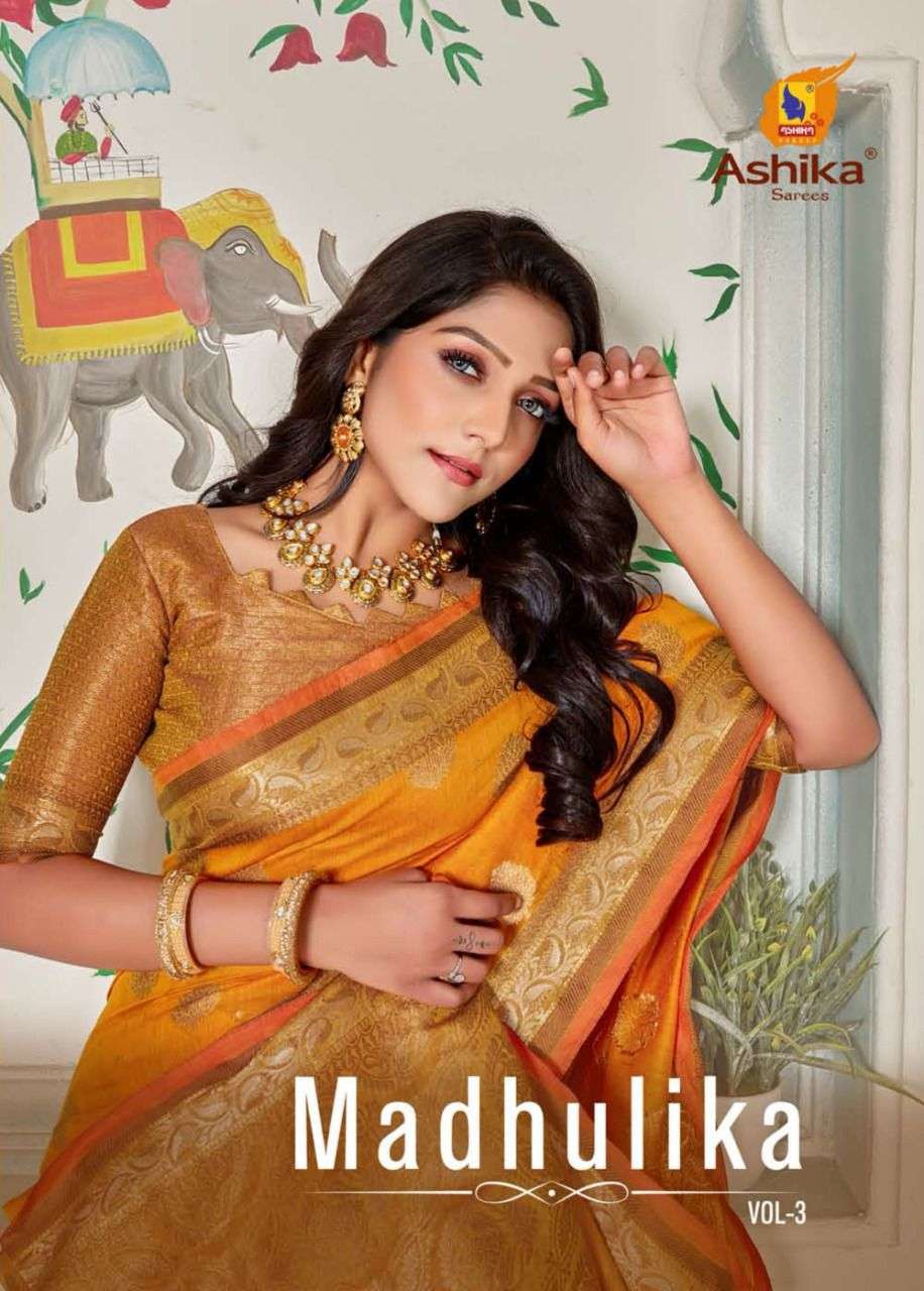Ashika Madhulika Vol 3 Exclusive Linen Saree Catalog Dealer