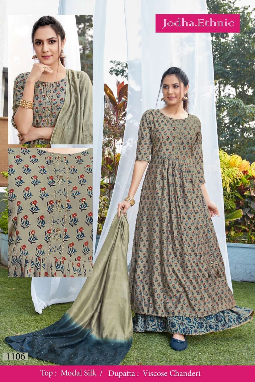 Jodha Ethnic 1106 Fancy Kurti Gown With Dupatta Set new Collection