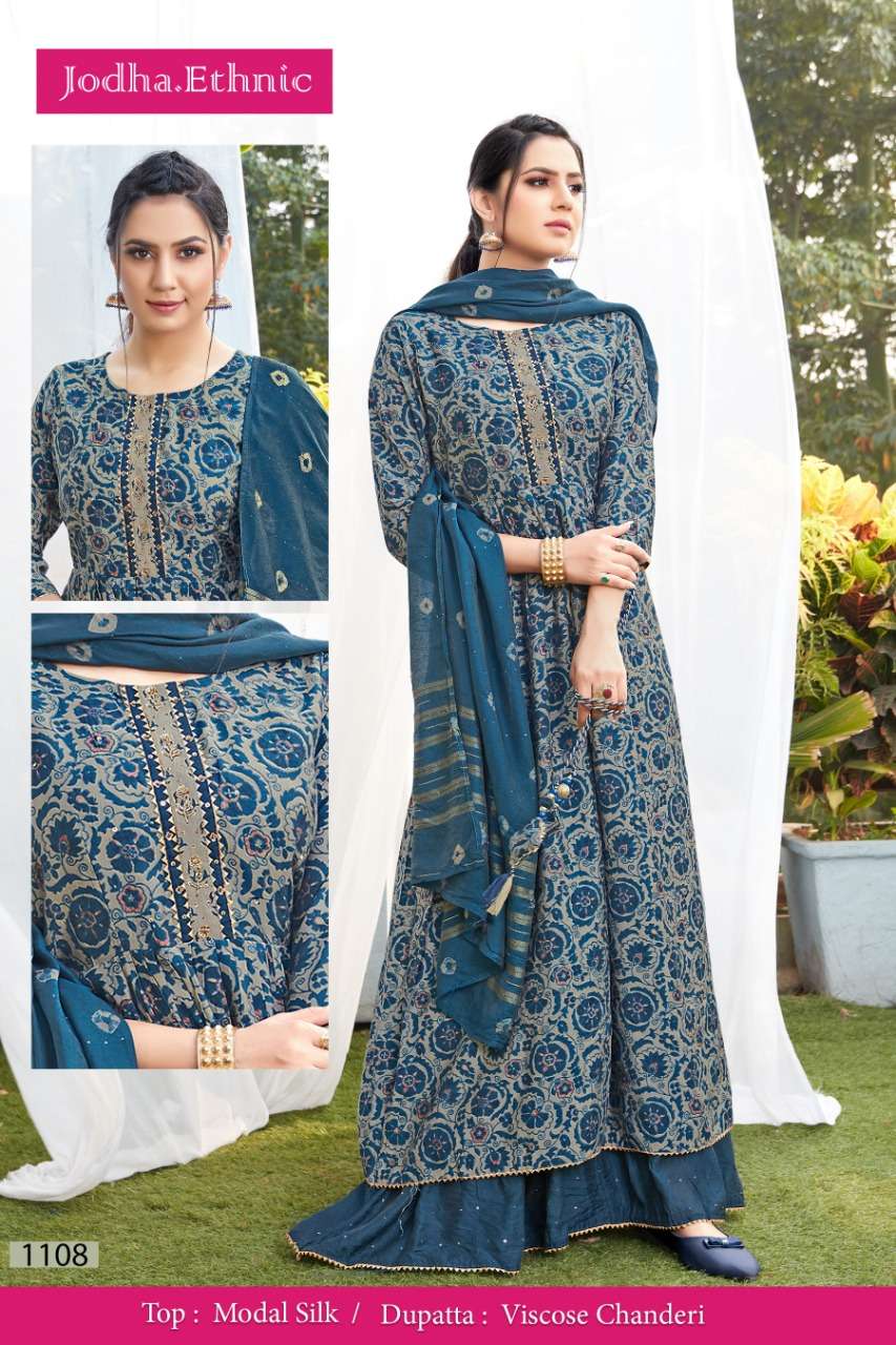 Jodha Ethnic 1108 Elegant Ladies Wear Anarkali Kurti Dupatta Set New Designs