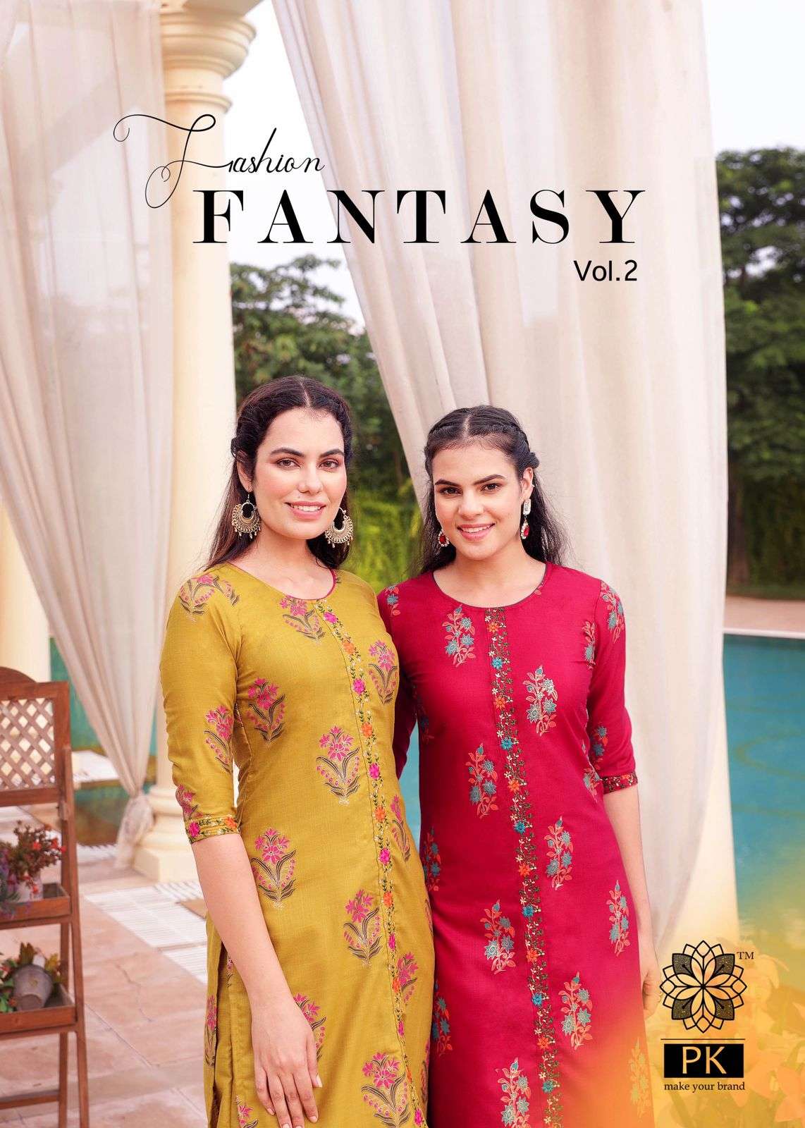 PK Fashion Fantasy Vol 2 Fancy Cotton Kurti Pent Set Catalog Wholesaler