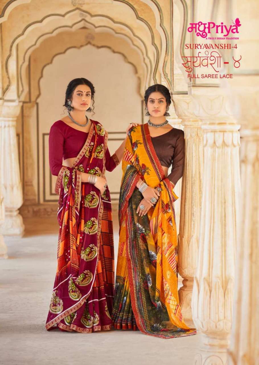 Madhupriya Sooryavanshi Vol 4 Daily Wear printed Saree Collection