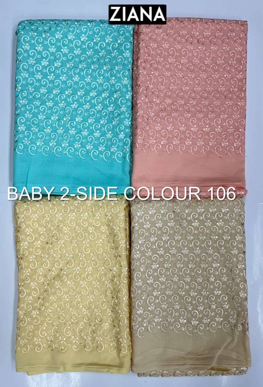Ziana Baby 2 Side Colour 106 Schiffli Work Cotton Suit Wholesaler