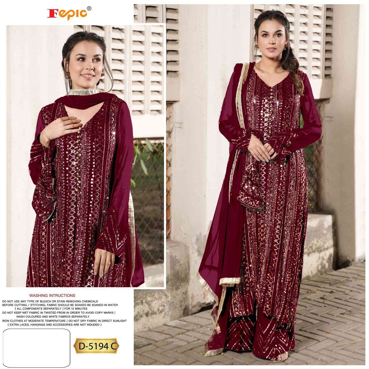 Fepic Rosemeen D 5194 Colors Pakistani Suit Catalog Wholesaler