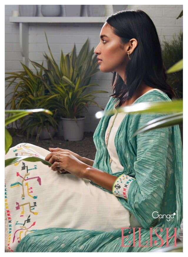 Ganga Fashion Eilish Designer Cotton Ganga Suit Latest Catalog Supplier