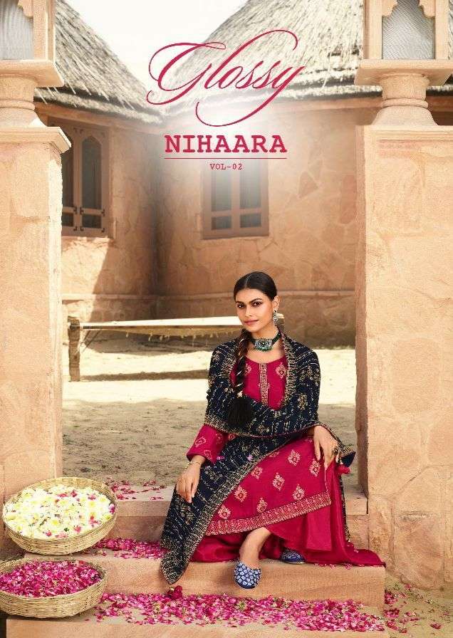 Glossy Nihaara Vol 2 Designer Dola jacquard Salwar Kameez catalog Supplier