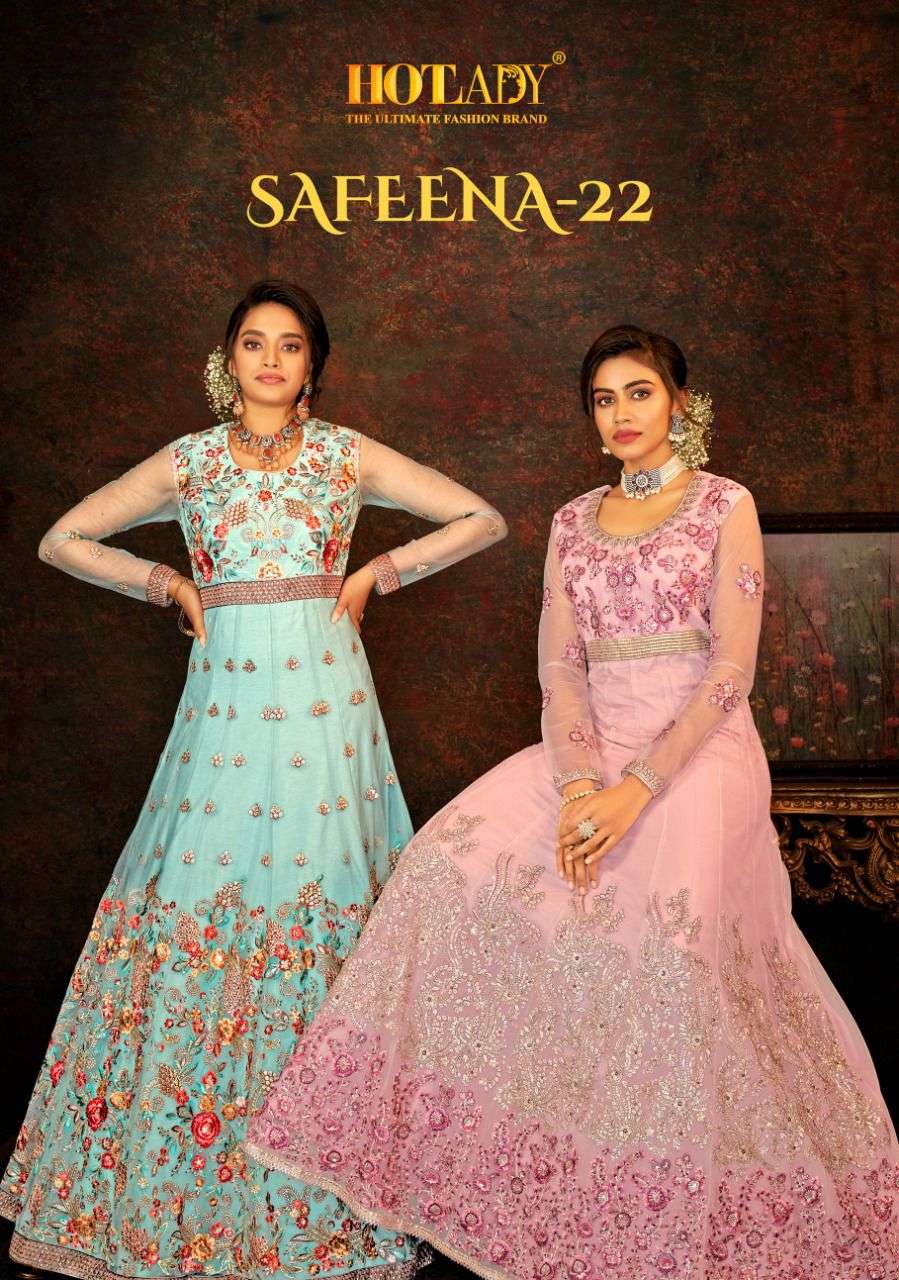 Hotlady Safeena 22 Designer Work party Wear Anarkali Dress Catalog Wholesaler