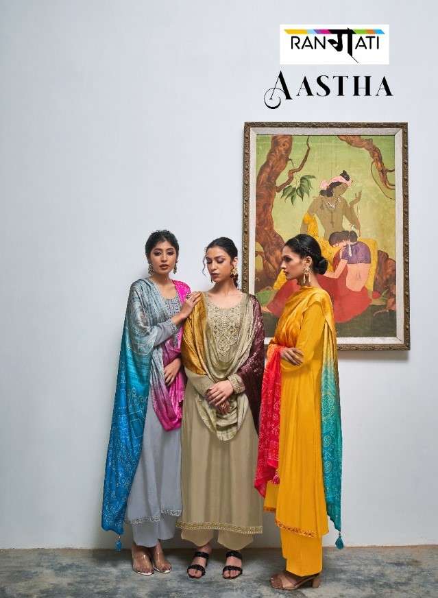 Rangati Prints Aastha Designer Muslin Silk Salwar Suit catalog Wholesaler